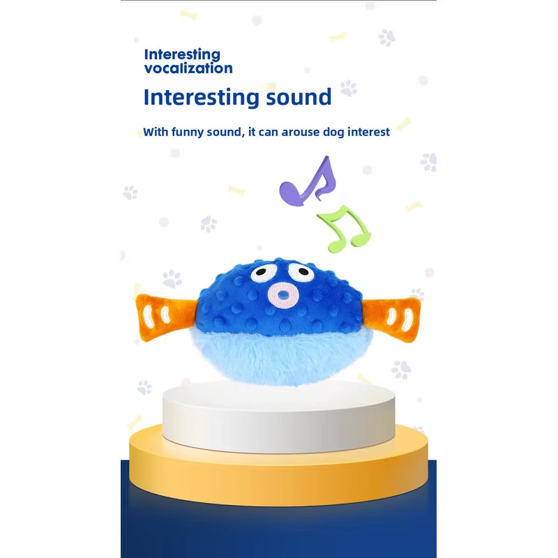 Intelligent Automatic Rolling Ball Sound Emitting Eco-Friendly Plush Bouncing Dog Plush Toy