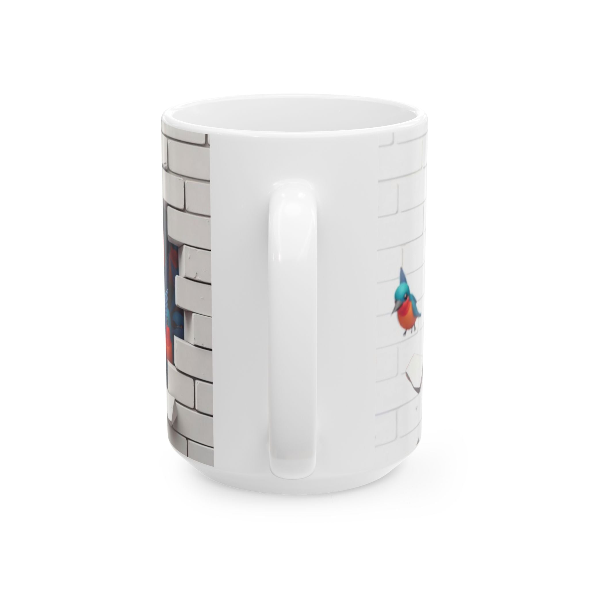Colorful Kingfisher Ceramic Mug - Whimsical Bird Design for Nature Lovers