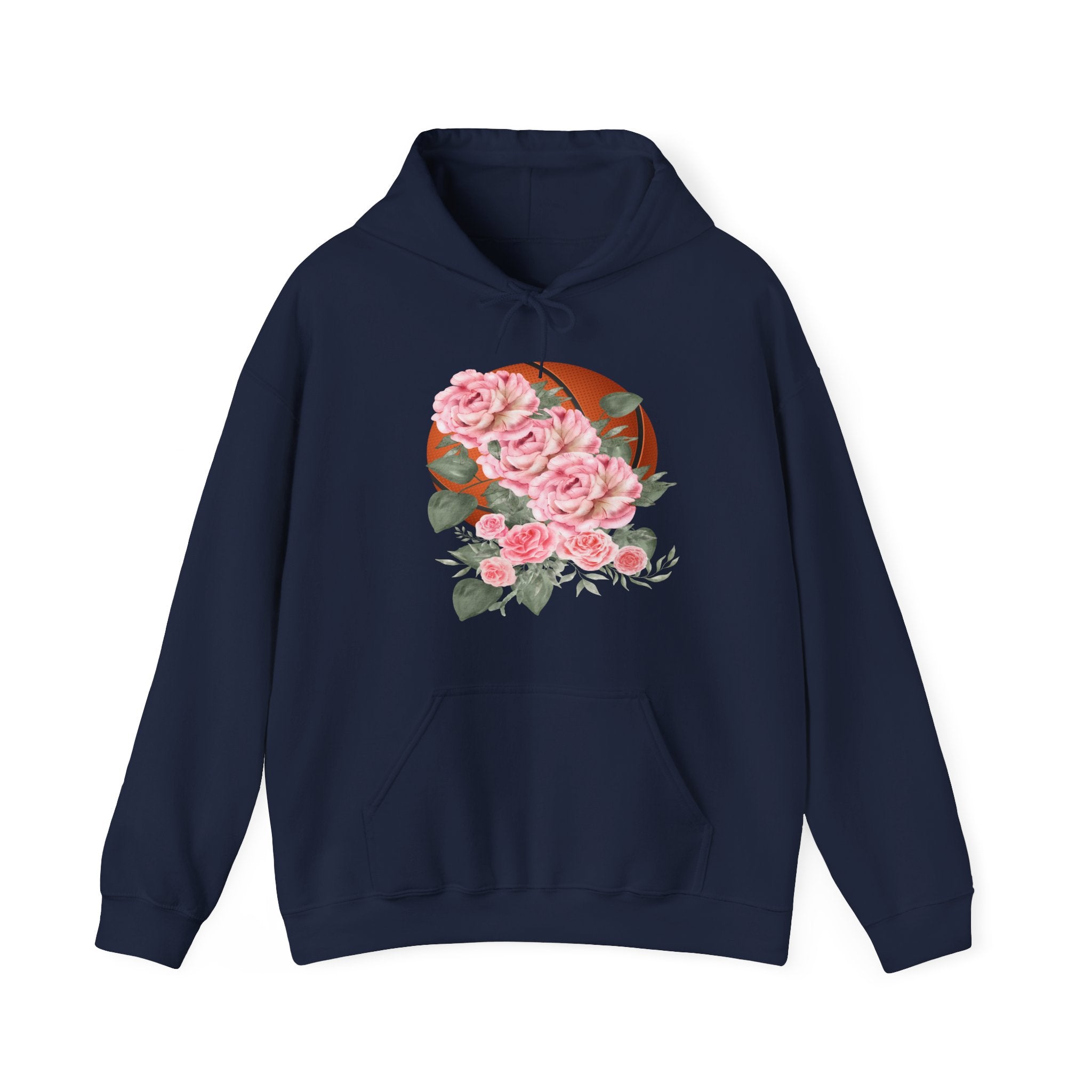 Basketball Floral Vintage Unisex Cozy Hooded Sweatshirt, Gift for Basketball Lovers