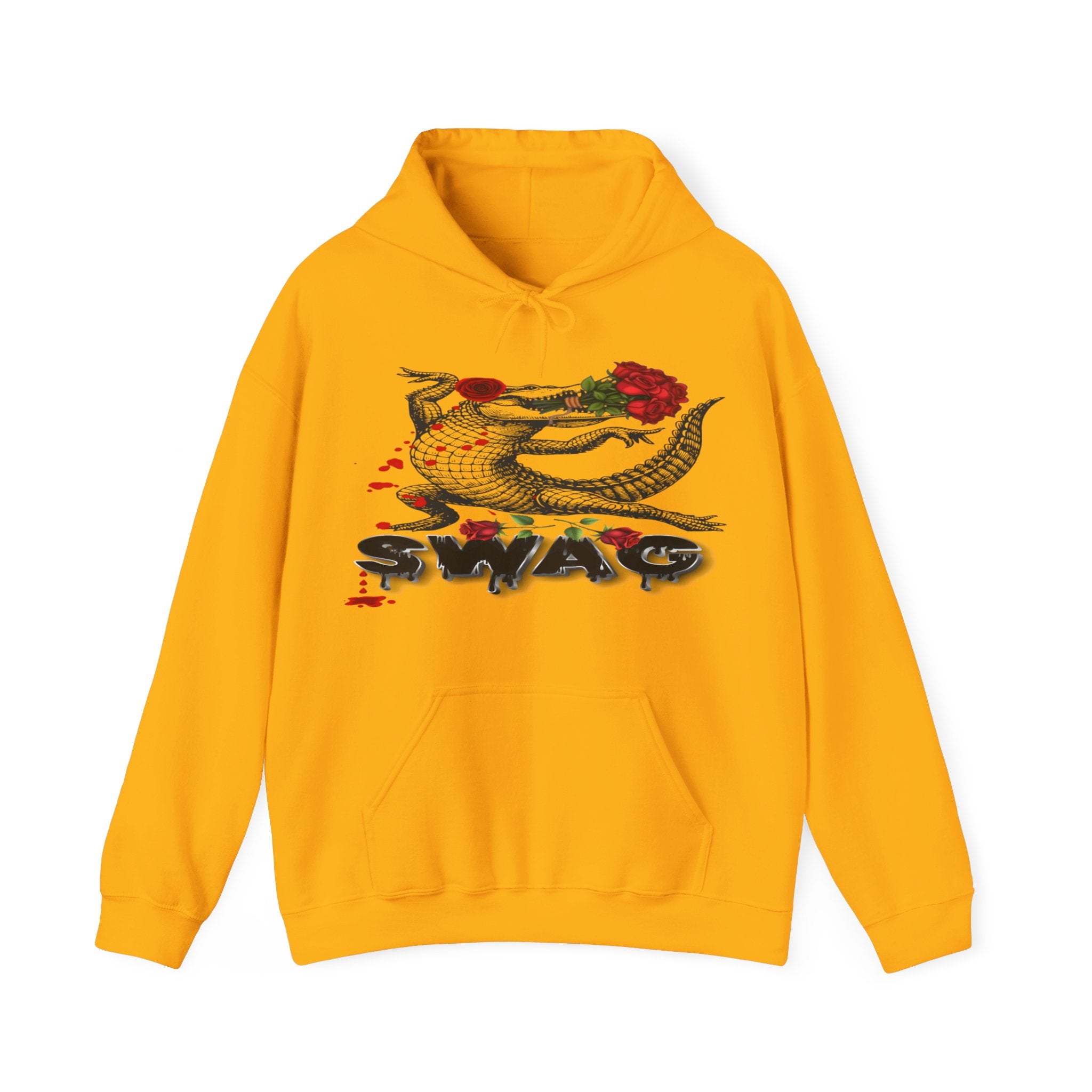 Swag Gator Floral Graphic Unisex Hooded Sweatshirt, Stylish Trend, Swag Wear, Everyday Wear