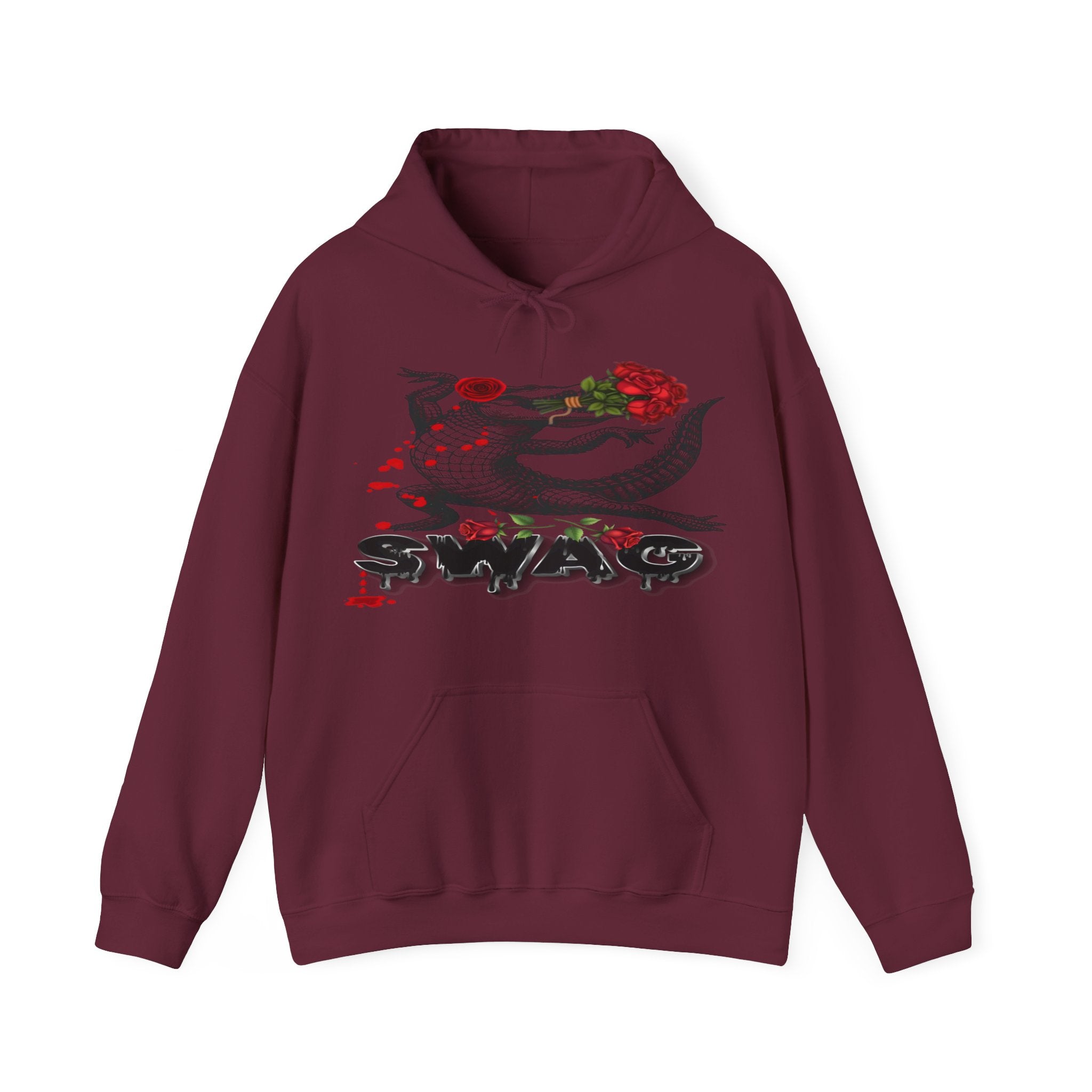 Swag Gator Floral Graphic Unisex Hooded Sweatshirt, Stylish Trend, Swag Wear, Everyday Wear