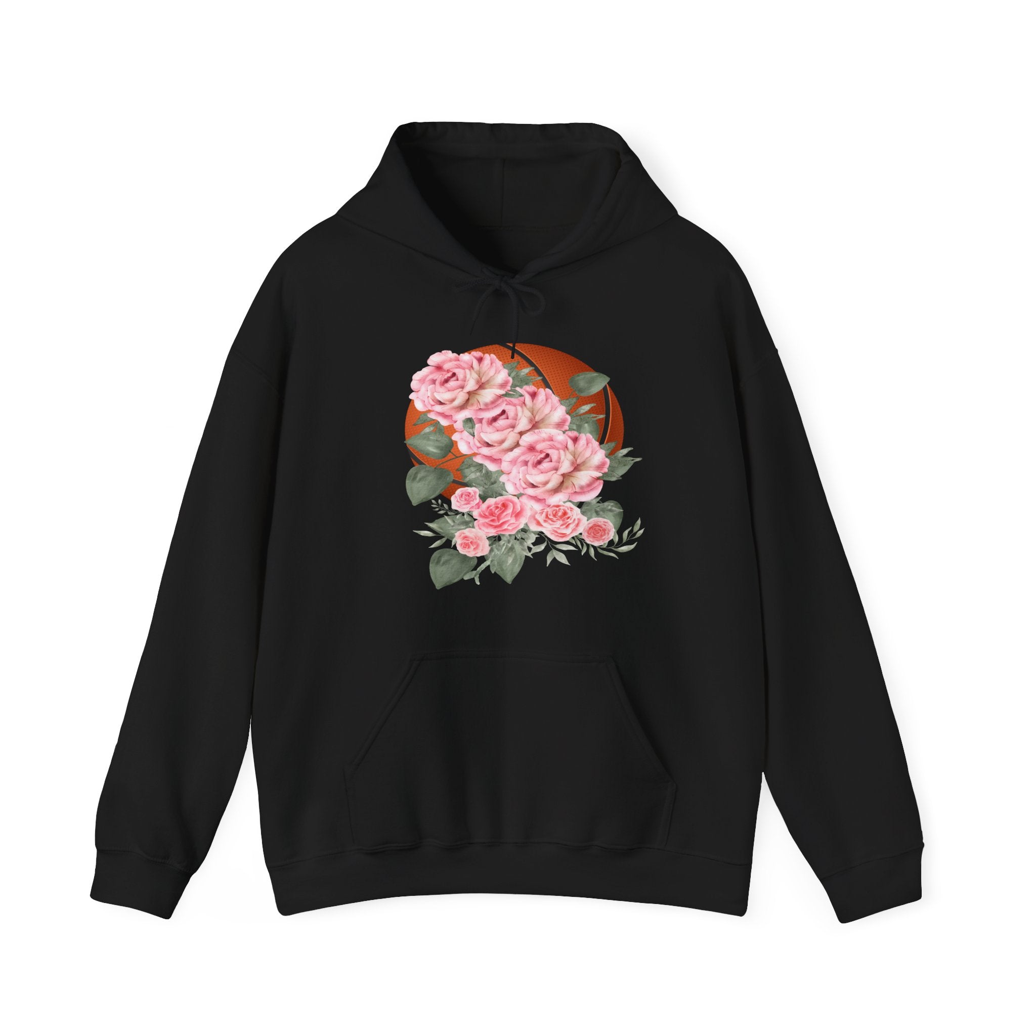 Basketball Floral Vintage Unisex Cozy Hooded Sweatshirt, Gift for Basketball Lovers