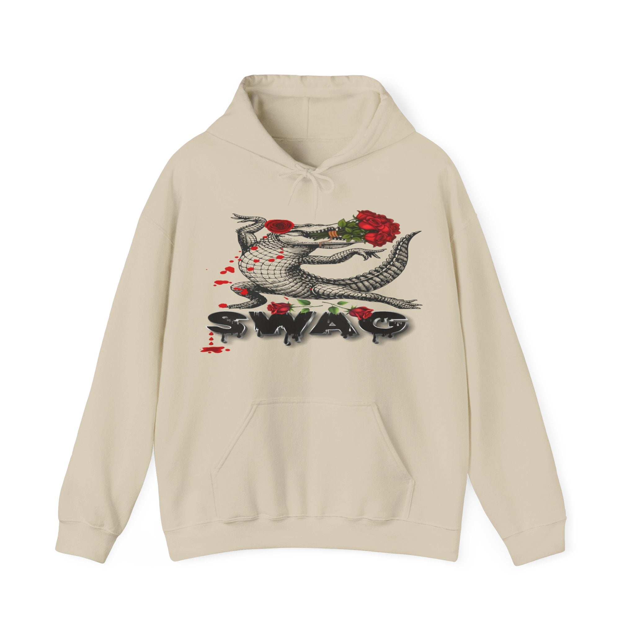 Swag Gator Floral Graphic Unisex Hooded Sweatshirt, Stylish Trend, Swag Wear, Everyday Wear