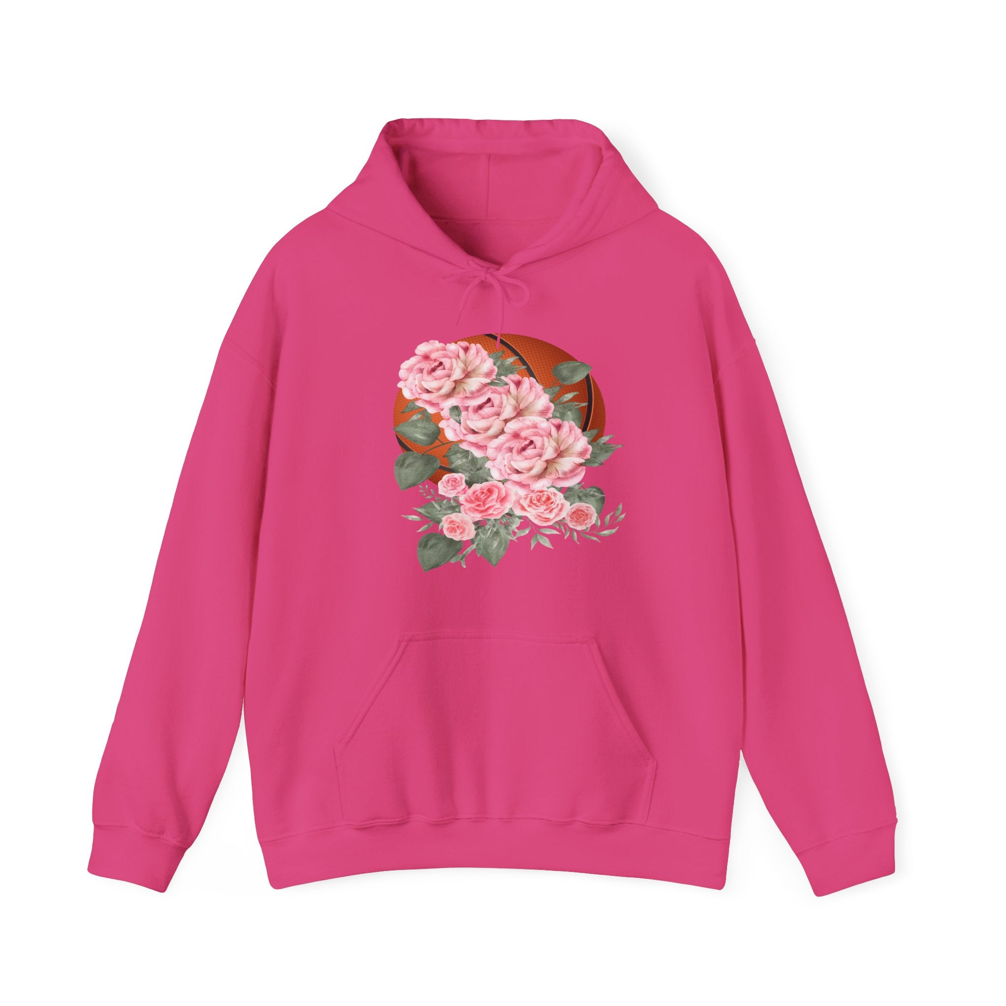 Basketball Floral Vintage Unisex Cozy Hooded Sweatshirt, Gift for Basketball Lovers