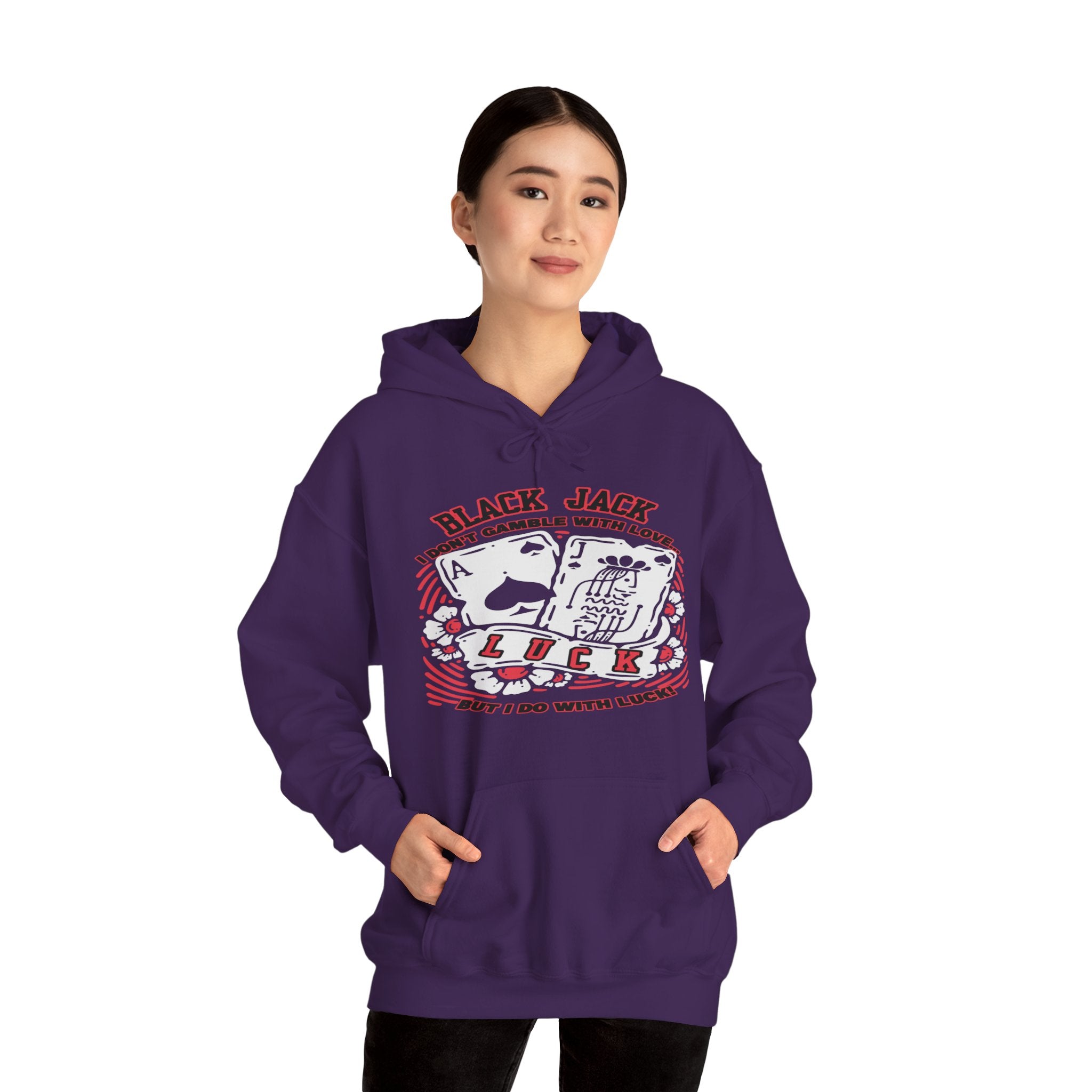Lucky Blackjack Hooded Sweatshirt - Unisex Gambling Apparel