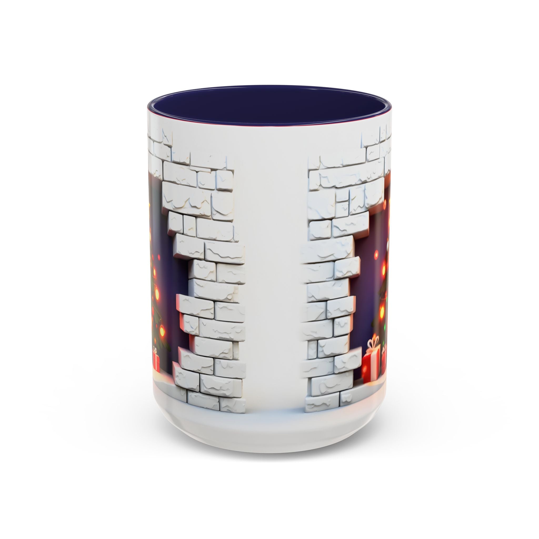 Christmas Tree Coffee Mug — Festive Fireplace Window Accent (15oz)