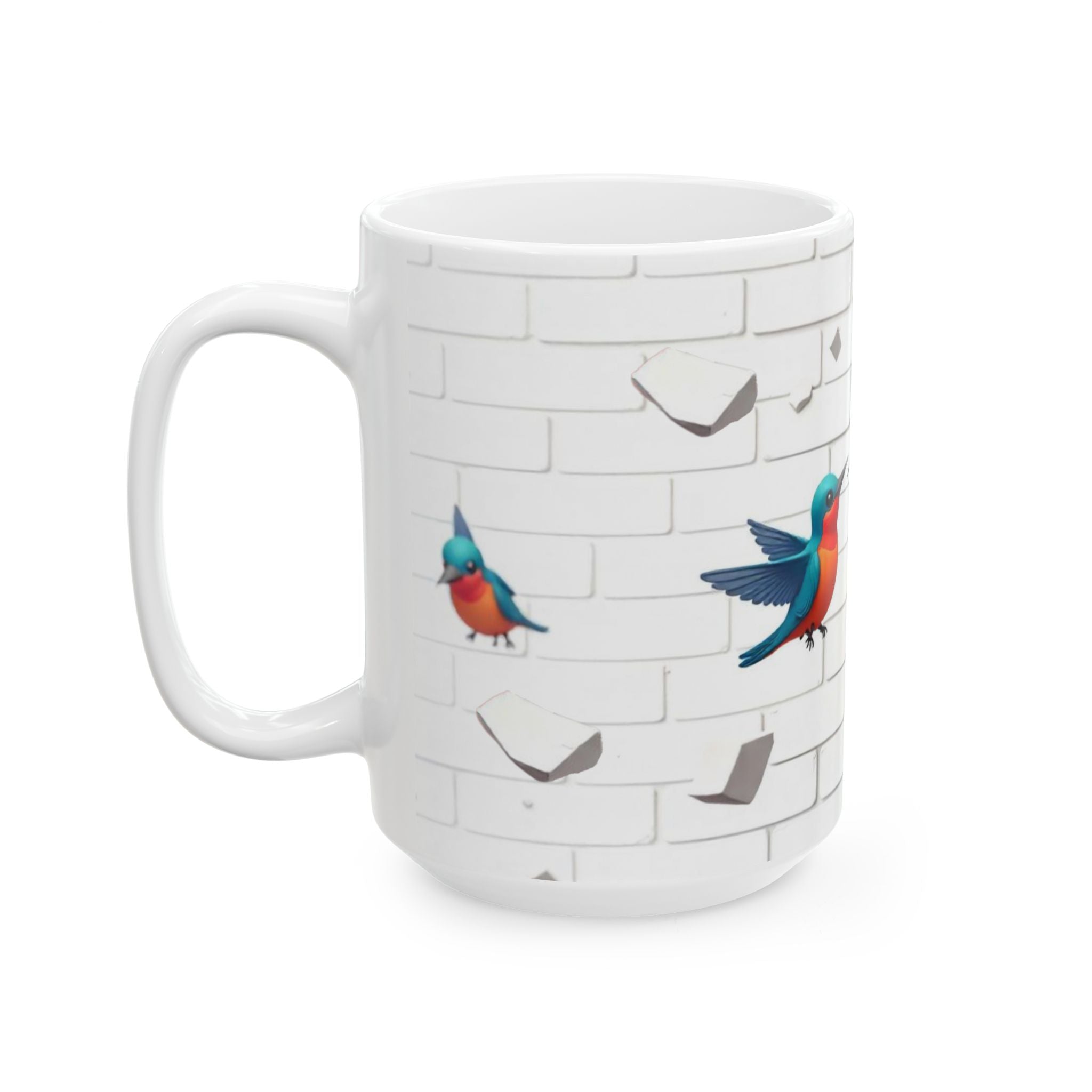 Colorful Kingfisher Ceramic Mug - Whimsical Bird Design for Nature Lovers