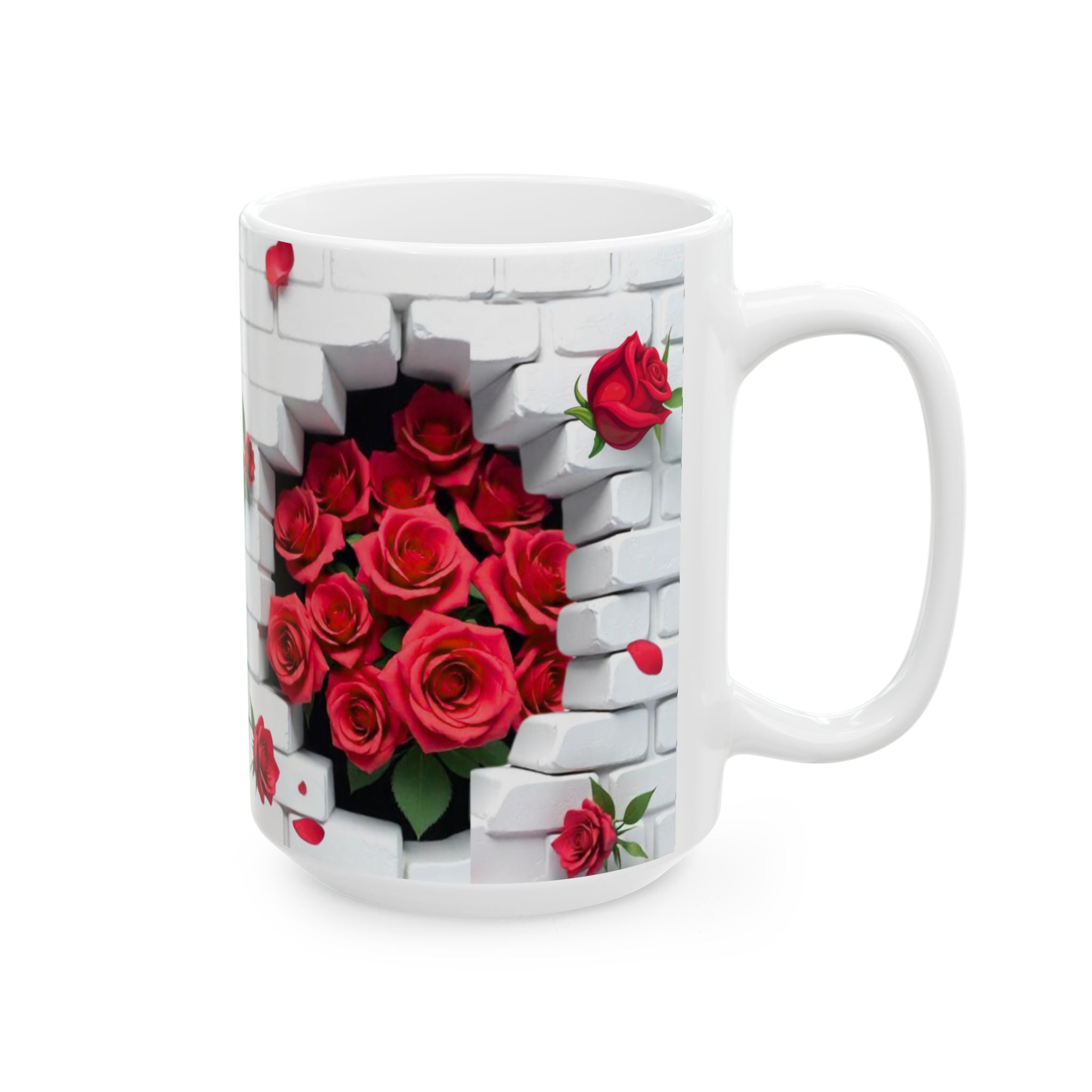 Romantic Rose Ceramic Mug, Floral Coffee Cup, Gift for Her, Home Decor, Valentine's Day, Mother's Day, Tea Lover's Mug