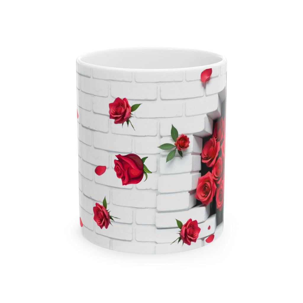 Romantic Rose Ceramic Mug, Floral Coffee Cup, Gift for Her, Home Decor, Valentine's Day, Mother's Day, Tea Lover's Mug