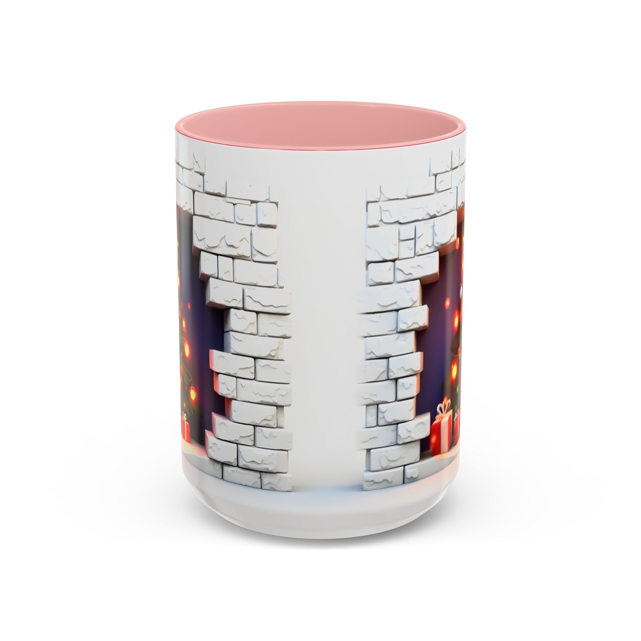 Christmas Tree Coffee Mug — Festive Fireplace Window Accent (15oz)