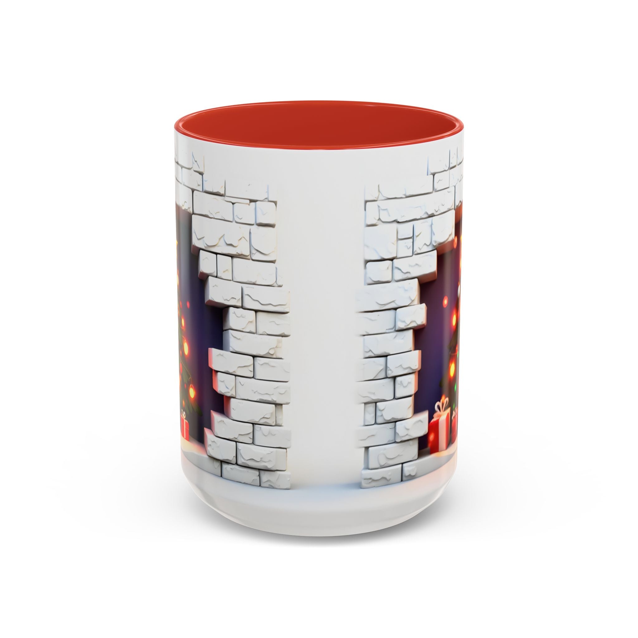 Christmas Tree Coffee Mug — Festive Fireplace Window Accent (15oz)