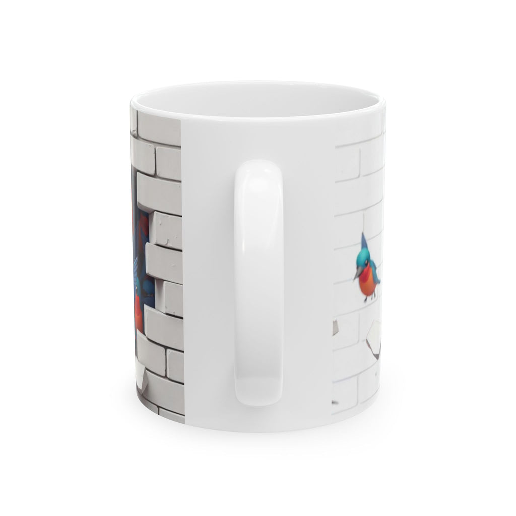 Colorful Kingfisher Ceramic Mug - Whimsical Bird Design for Nature Lovers