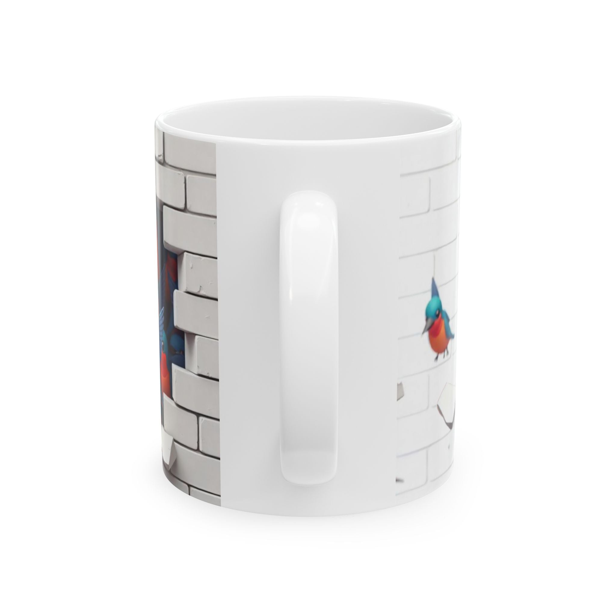Colorful Kingfisher Ceramic Mug - Whimsical Bird Design for Nature Lovers