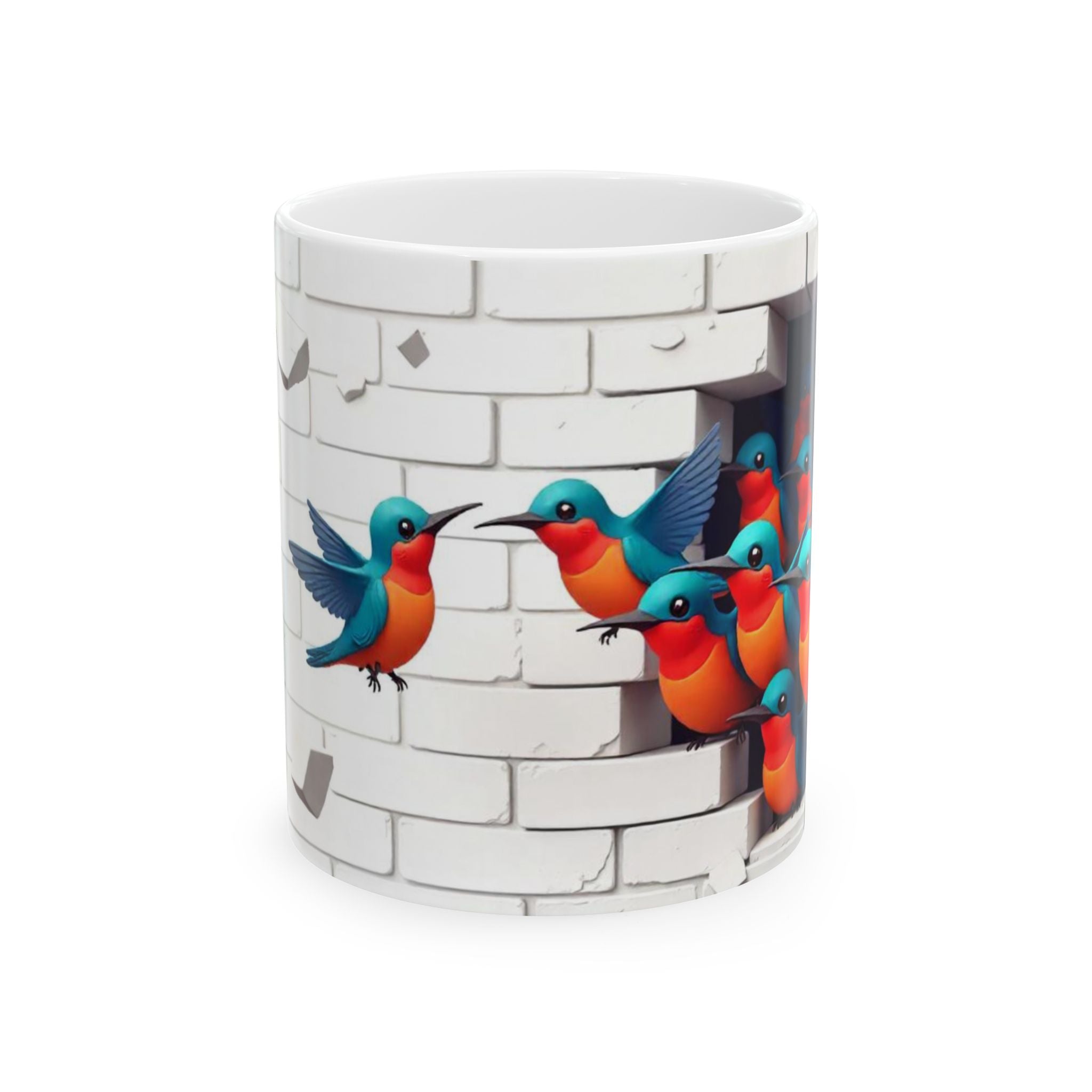 Colorful Kingfisher Ceramic Mug - Whimsical Bird Design for Nature Lovers