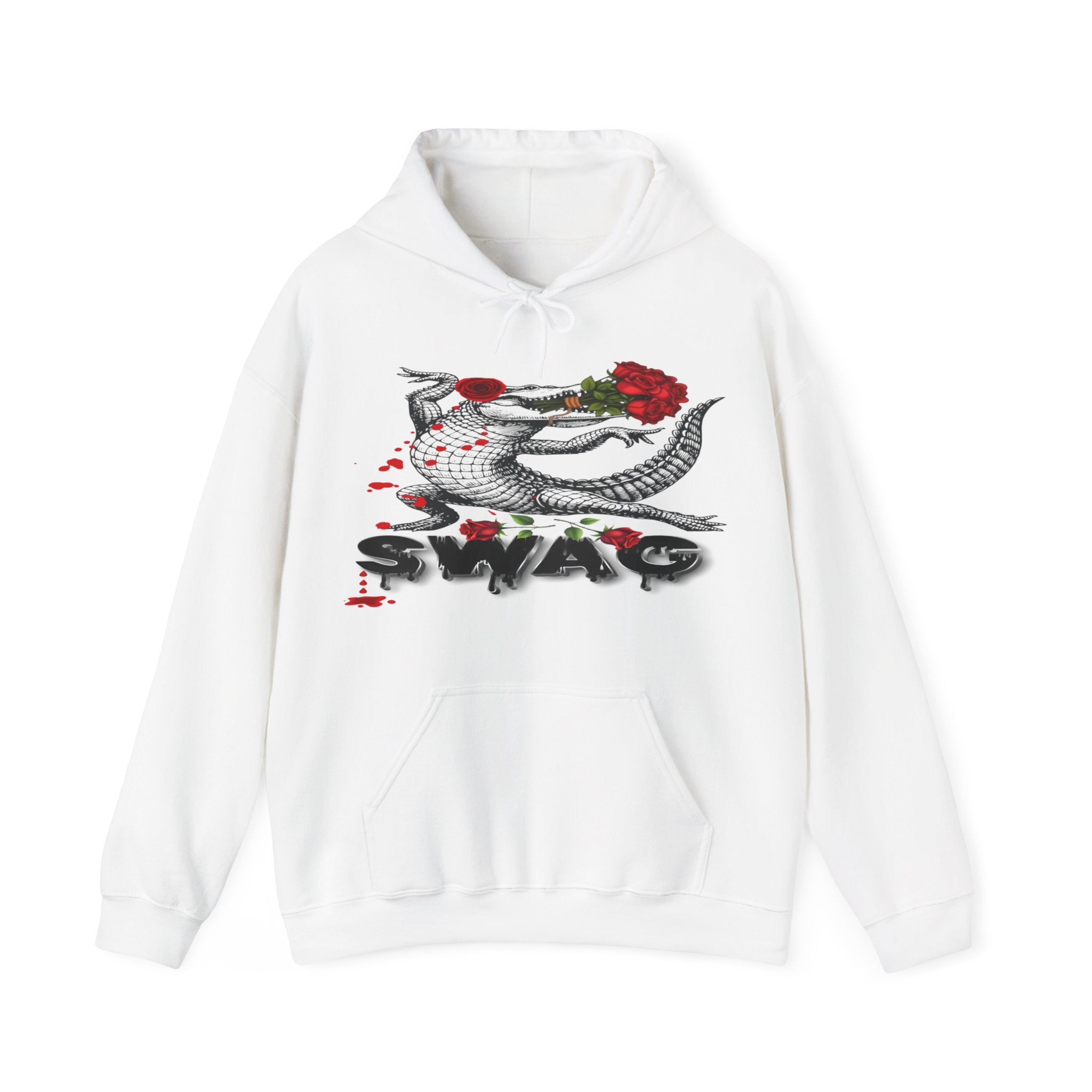 Swag Gator Floral Graphic Unisex Hooded Sweatshirt, Stylish Trend, Swag Wear, Everyday Wear