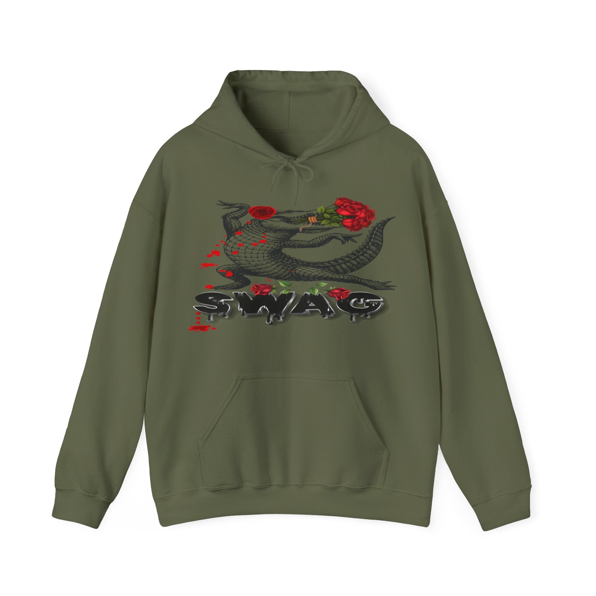 Swag Gator Floral Graphic Unisex Hooded Sweatshirt, Stylish Trend, Swag Wear, Everyday Wear