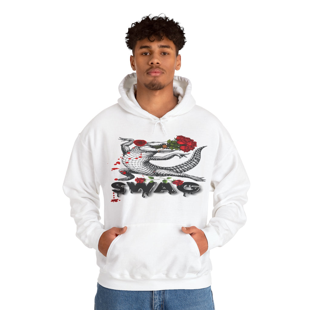 Swag Gator Floral Graphic Unisex Hooded Sweatshirt, Stylish Trend, Swag Wear, Everyday Wear