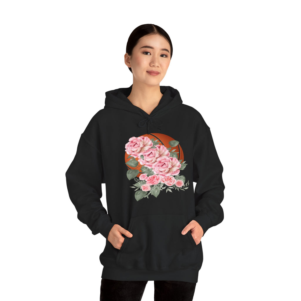 Basketball Floral Vintage Unisex Cozy Hooded Sweatshirt, Gift for Basketball Lovers