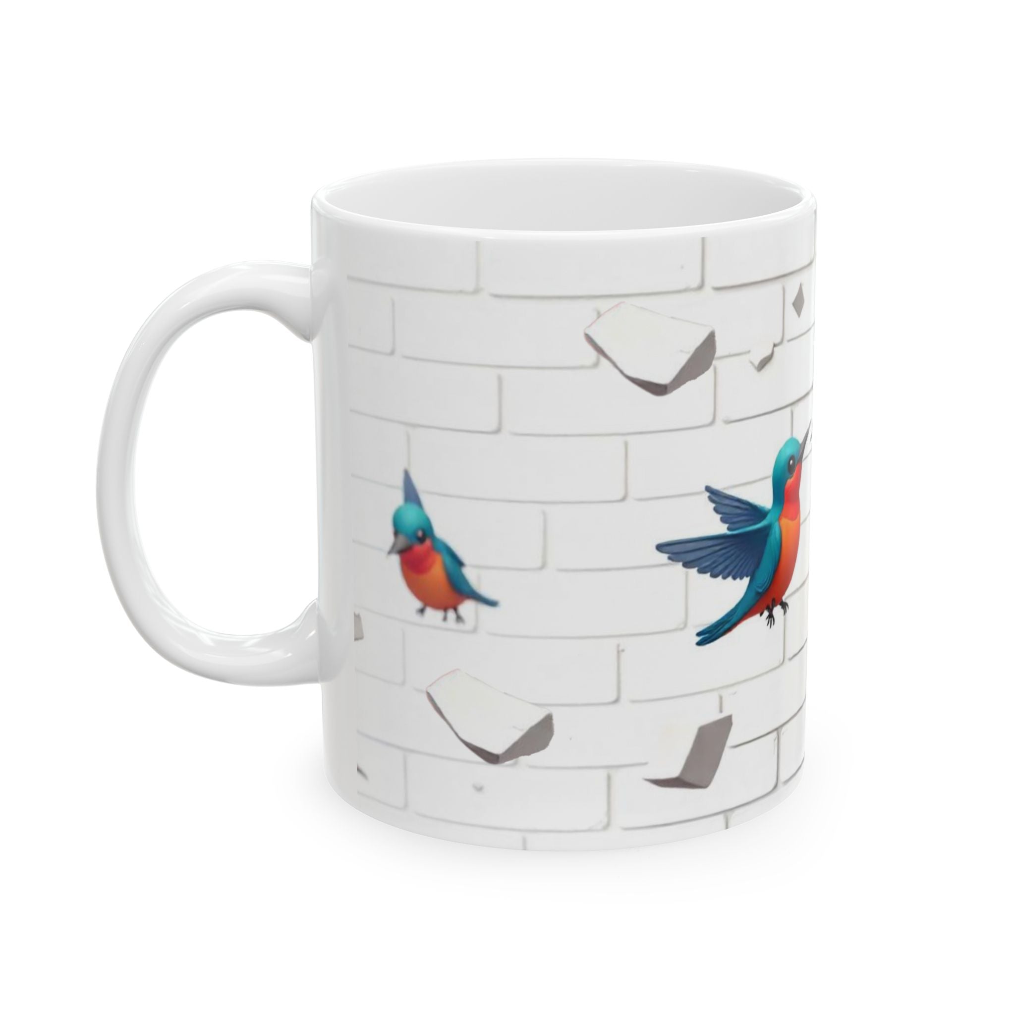 Colorful Kingfisher Ceramic Mug - Whimsical Bird Design for Nature Lovers