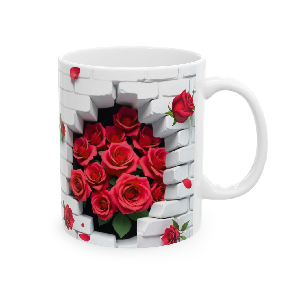 Romantic Rose Ceramic Mug, Floral Coffee Cup, Gift for Her, Home Decor, Valentine's Day, Mother's Day, Tea Lover's Mug