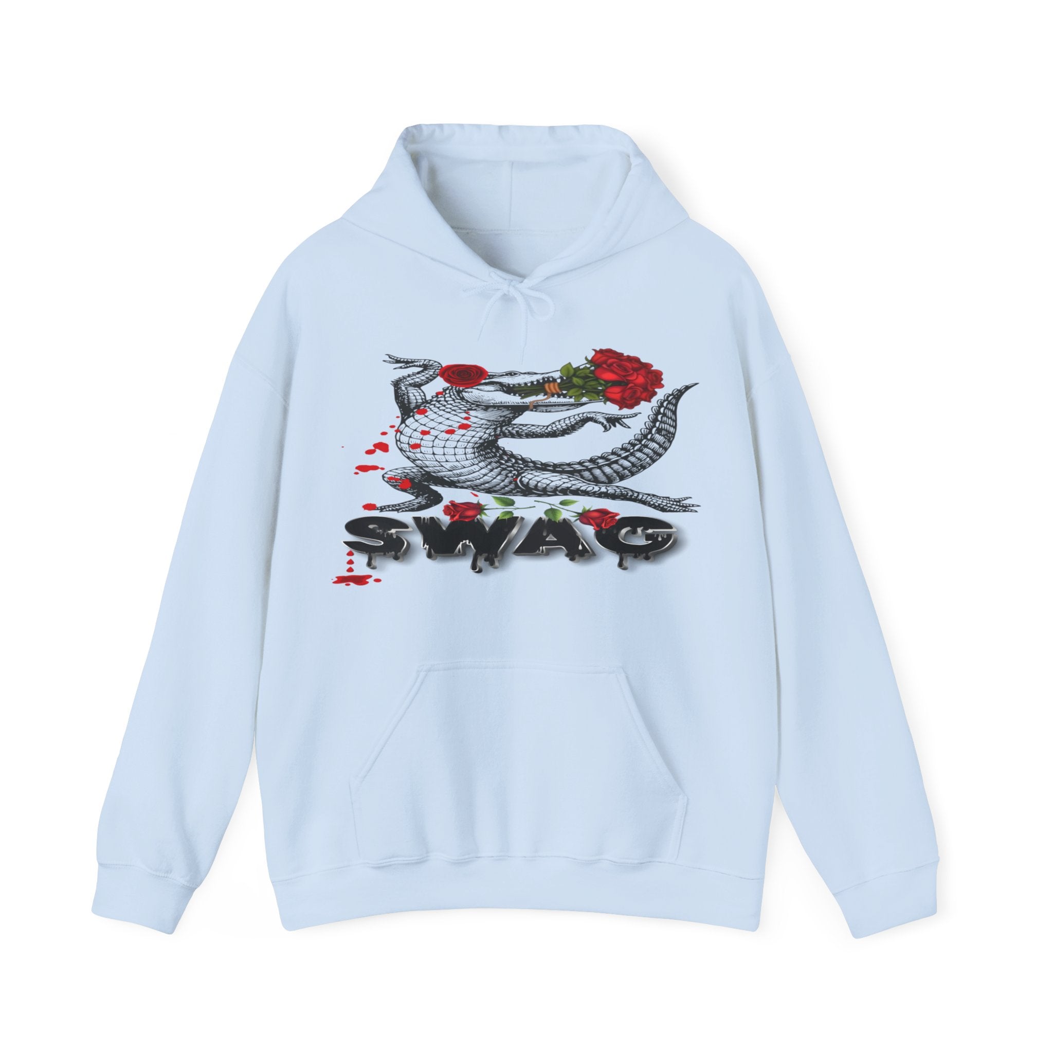 Swag Gator Floral Graphic Unisex Hooded Sweatshirt, Stylish Trend, Swag Wear, Everyday Wear