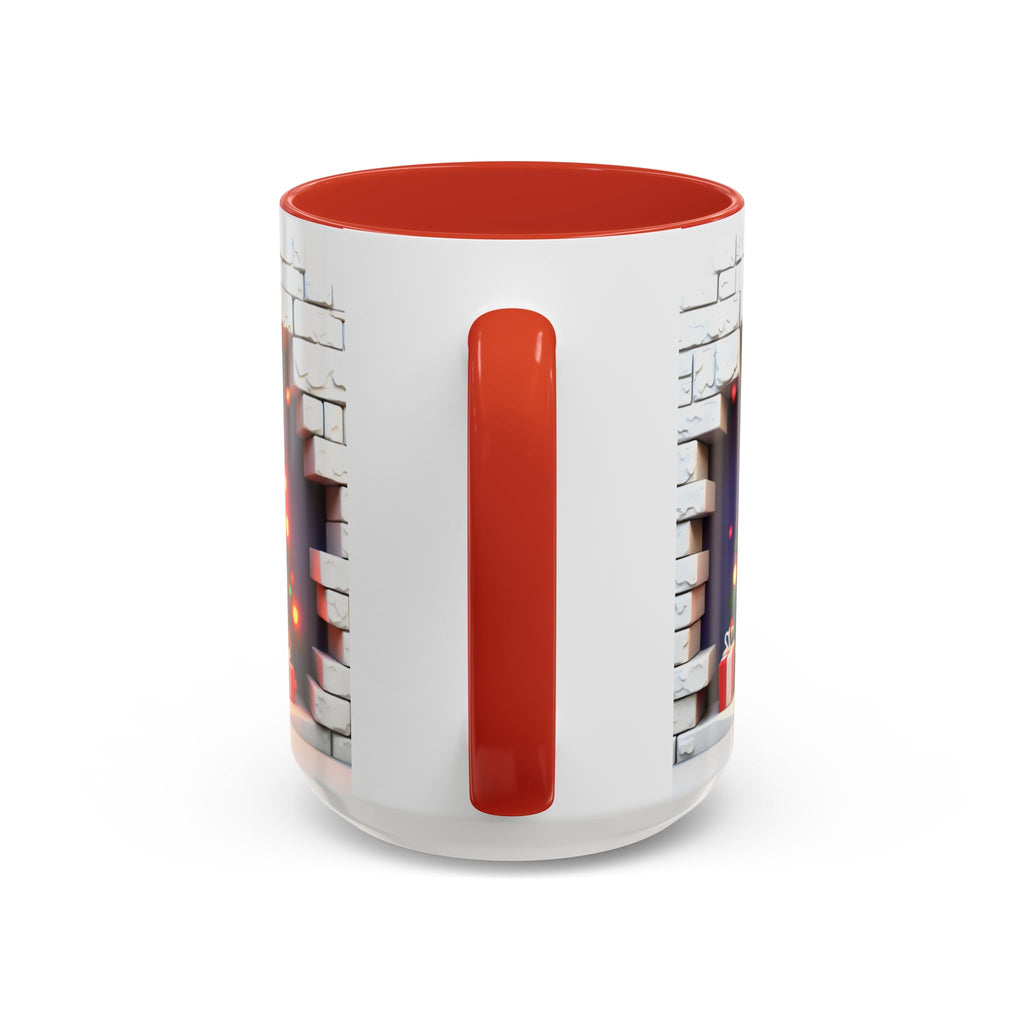 Christmas Tree Coffee Mug — Festive Fireplace Window Accent (15oz)