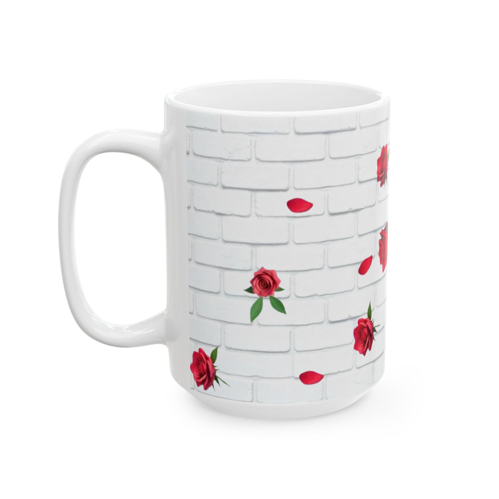 Romantic Rose Ceramic Mug, Floral Coffee Cup, Gift for Her, Home Decor, Valentine's Day, Mother's Day, Tea Lover's Mug