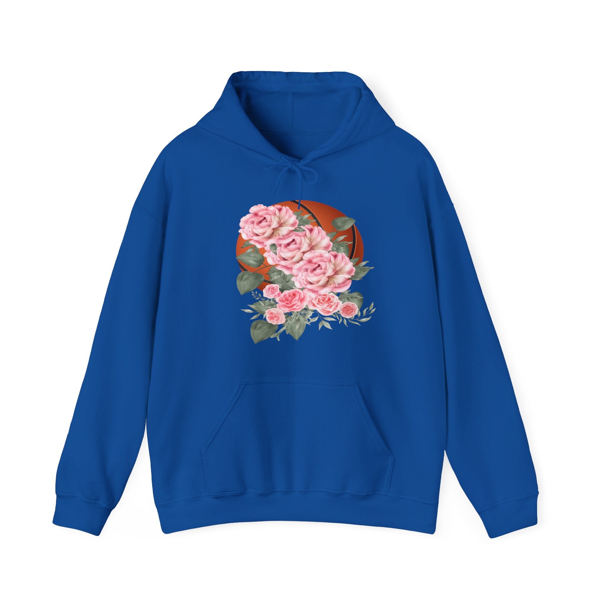 Basketball Floral Vintage Unisex Cozy Hooded Sweatshirt, Gift for Basketball Lovers
