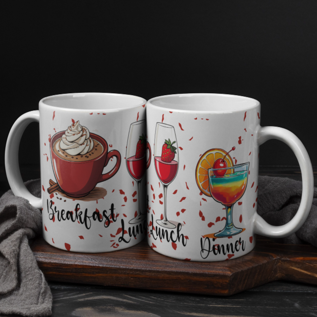 Whimsical Ceramic Coffee Mug – Perfect for Breakfast, Lunch & Dinner