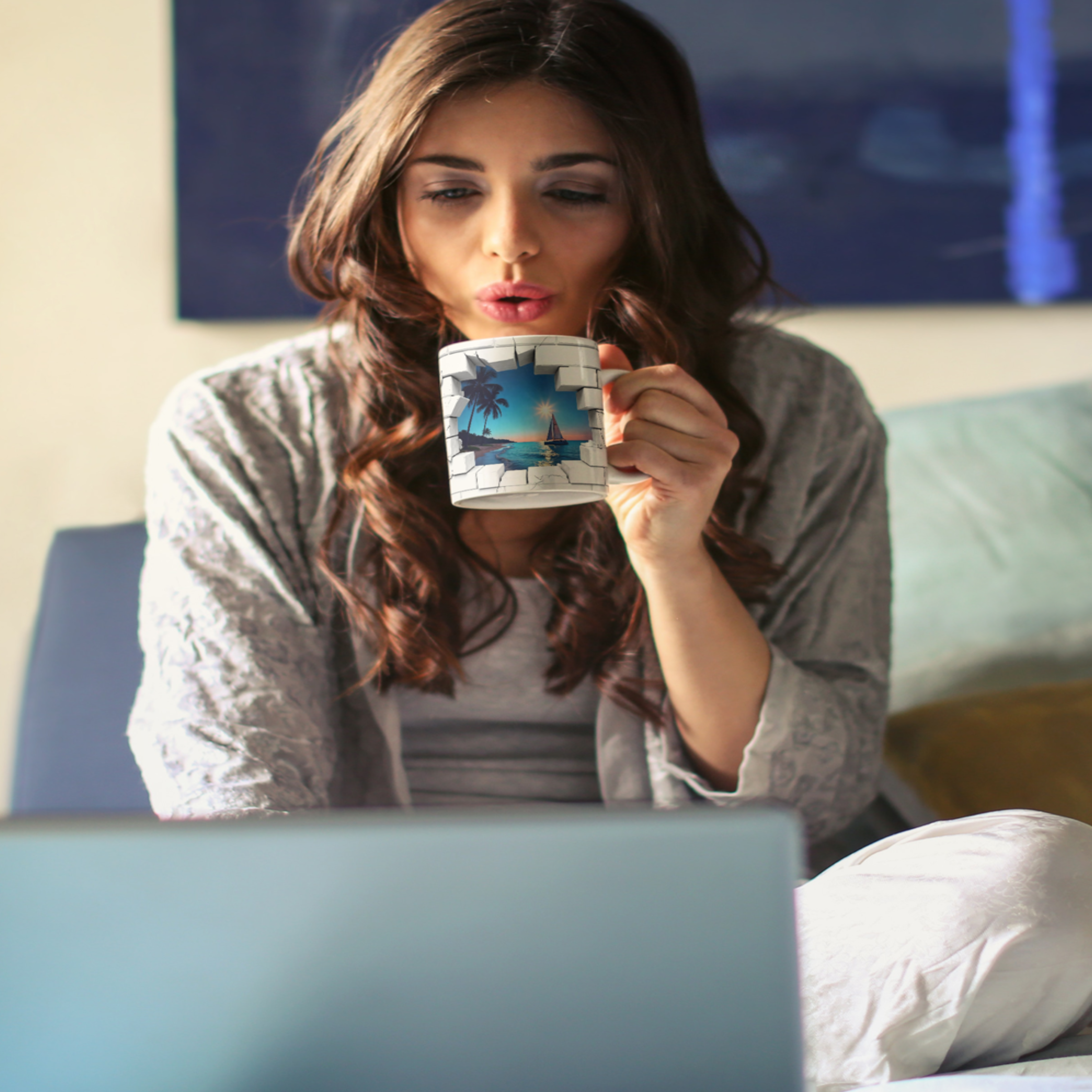 Sailing Sunset Ceramic Mug, Beach Lover Gift, Ocean-Themed Coffee Cup, Relaxing Vibes, Home & Office Décor