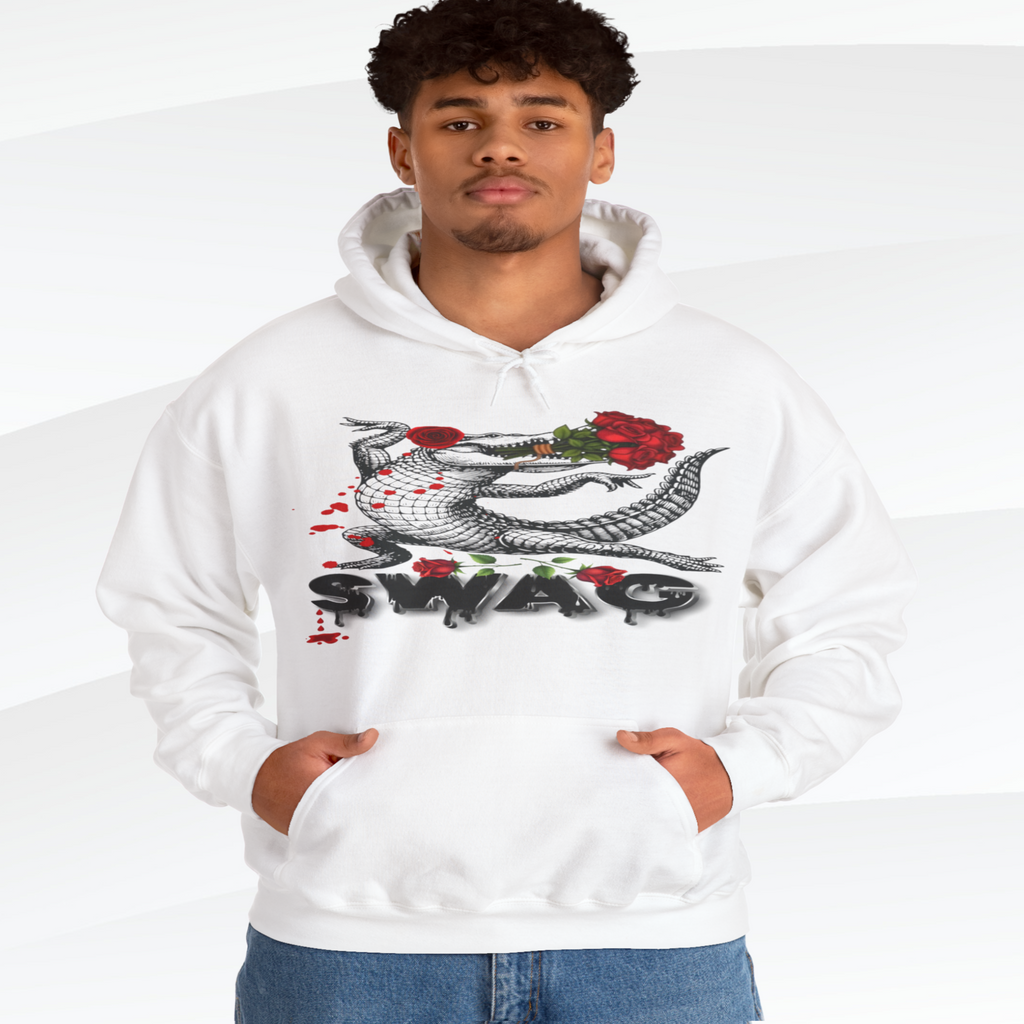 Swag Gator Floral Graphic Unisex Hooded Sweatshirt, Stylish Trend, Swag Wear, Everyday Wear
