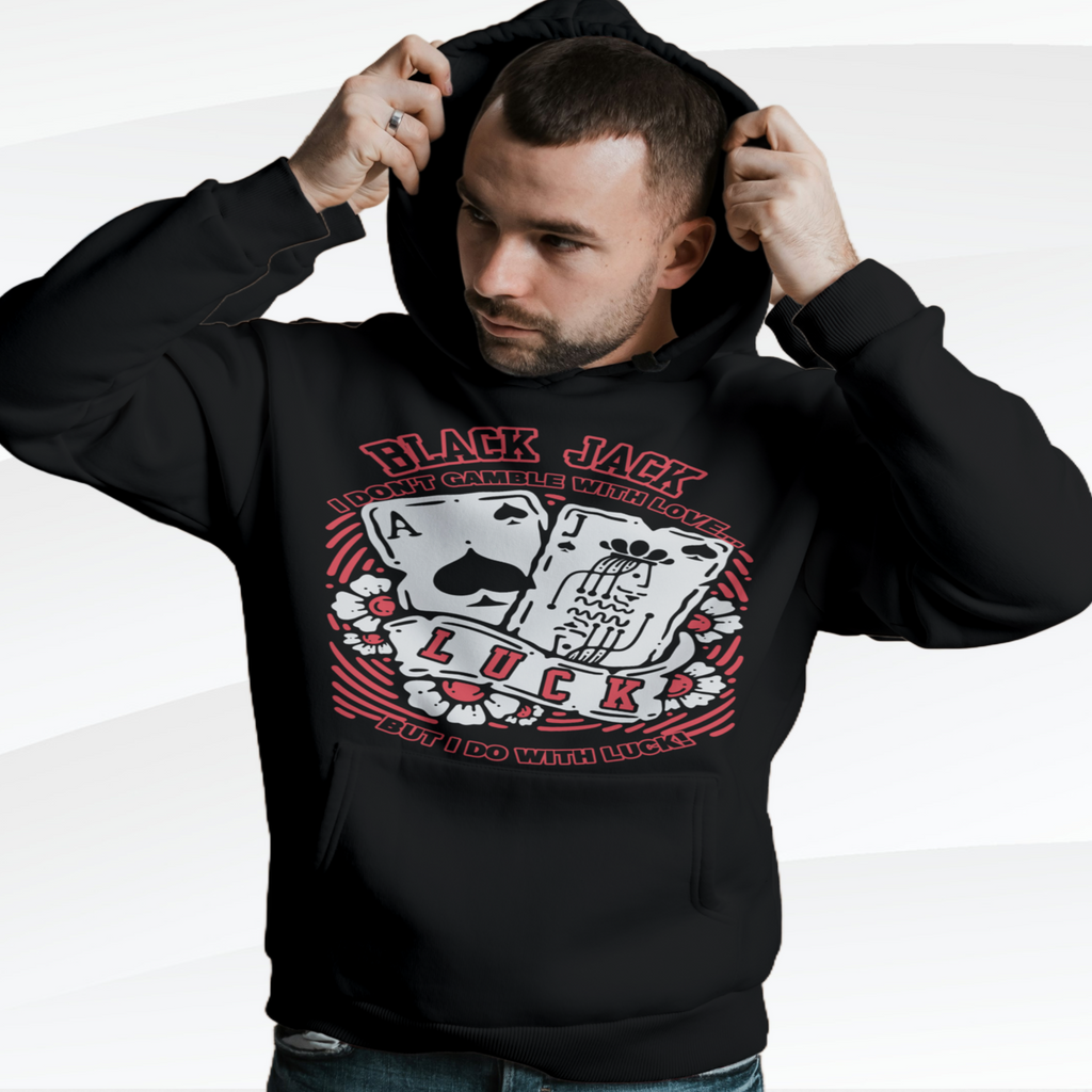 Lucky Blackjack Hooded Sweatshirt - Unisex Gambling Apparel