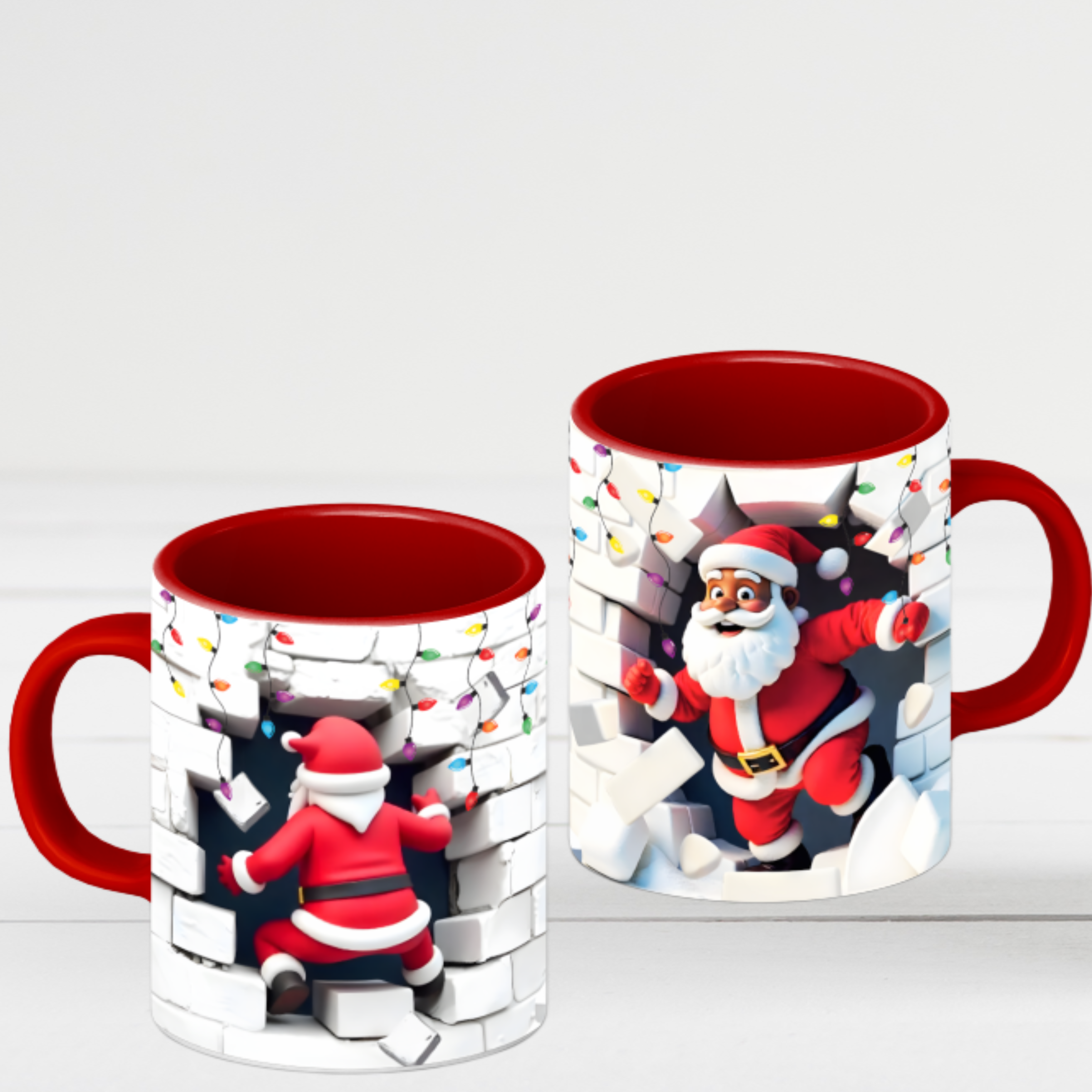 Christmas Santa Coffee Mug — Festive Holiday Accent Mug (15 oz)