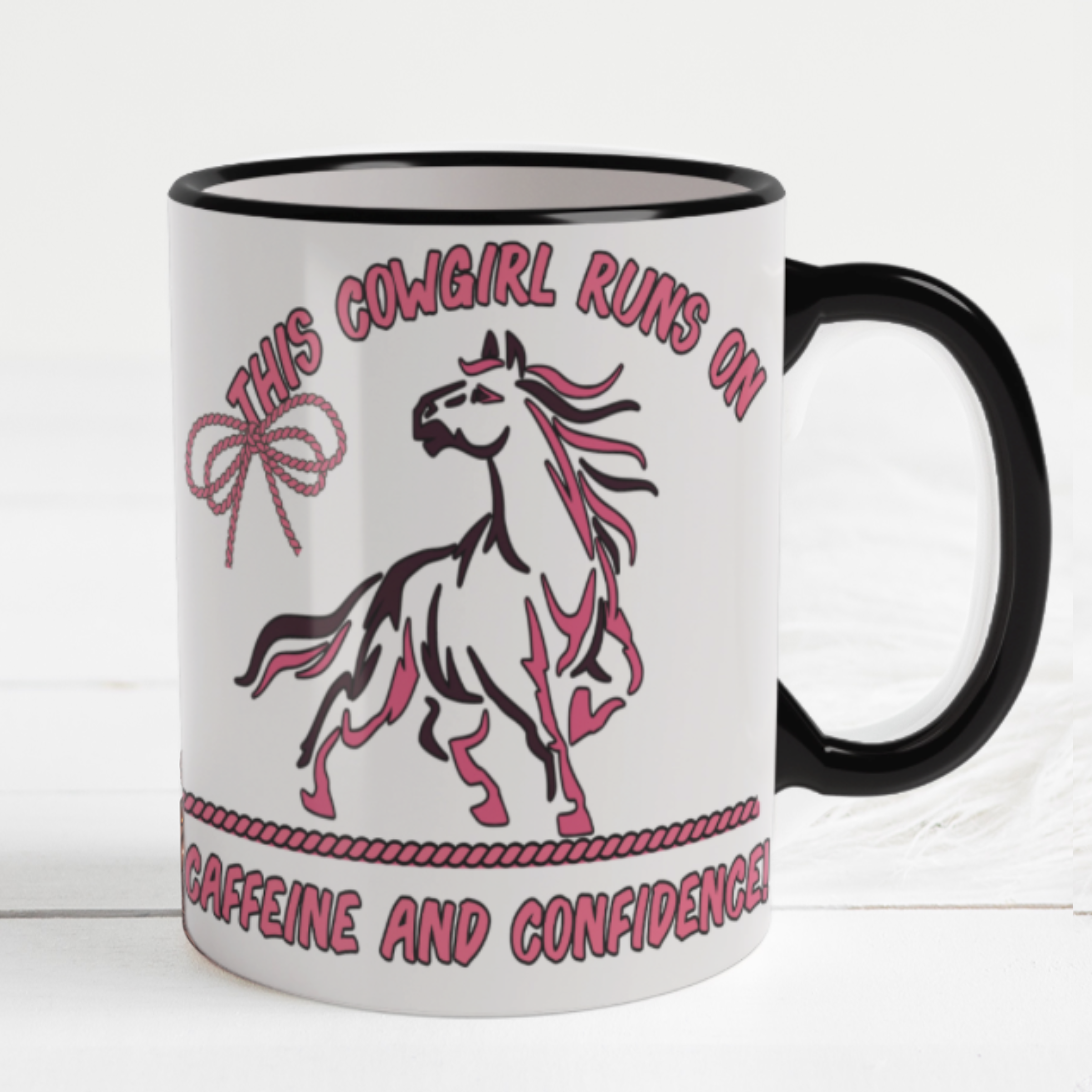 Sassy Cowgirl Mug - The Cowgirl Runs on Caffieine and Confidence, 15 oz, Available in 5 Colors