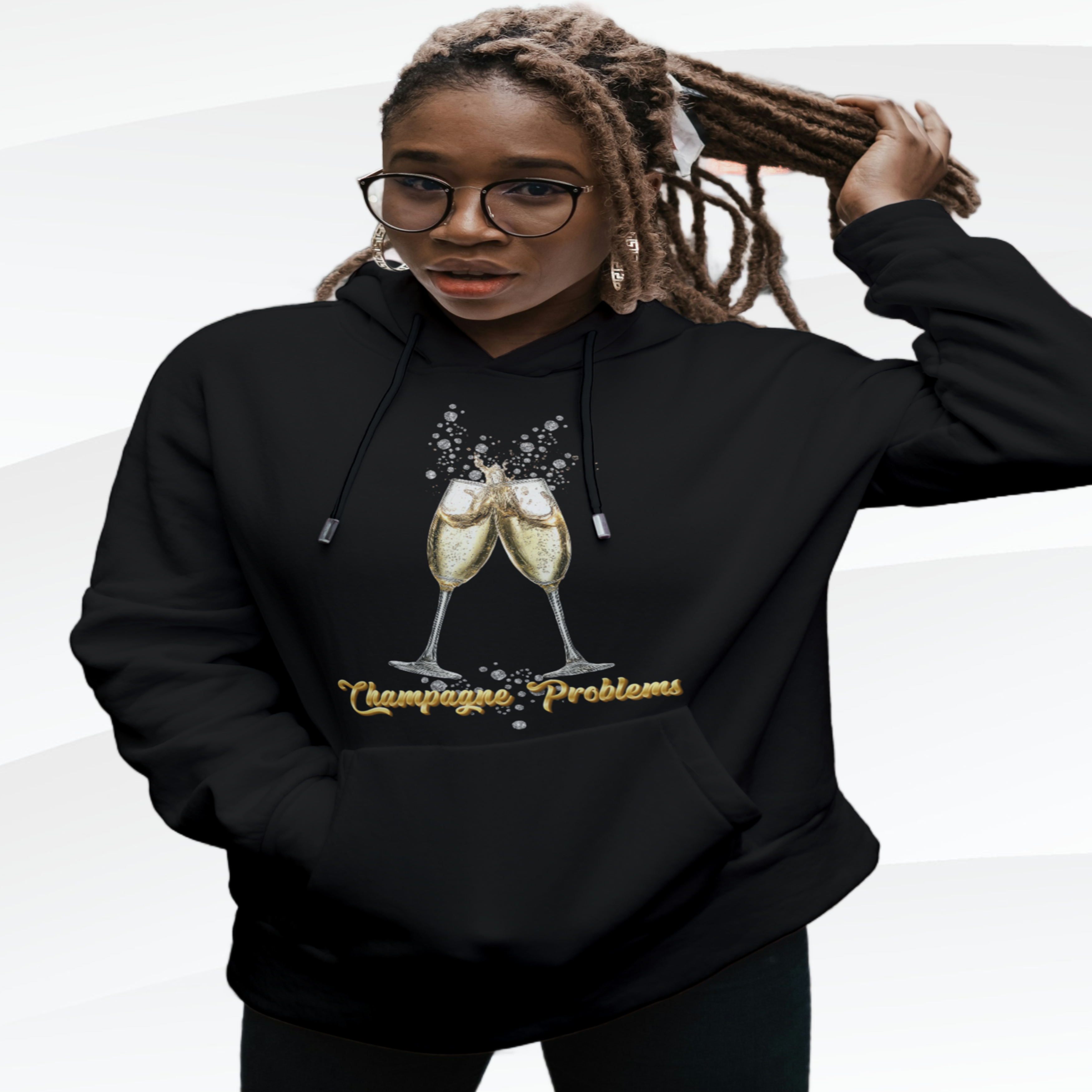 Champange Problems Cozy Unisex Heavy Blend™ Hooded Sweatshirt