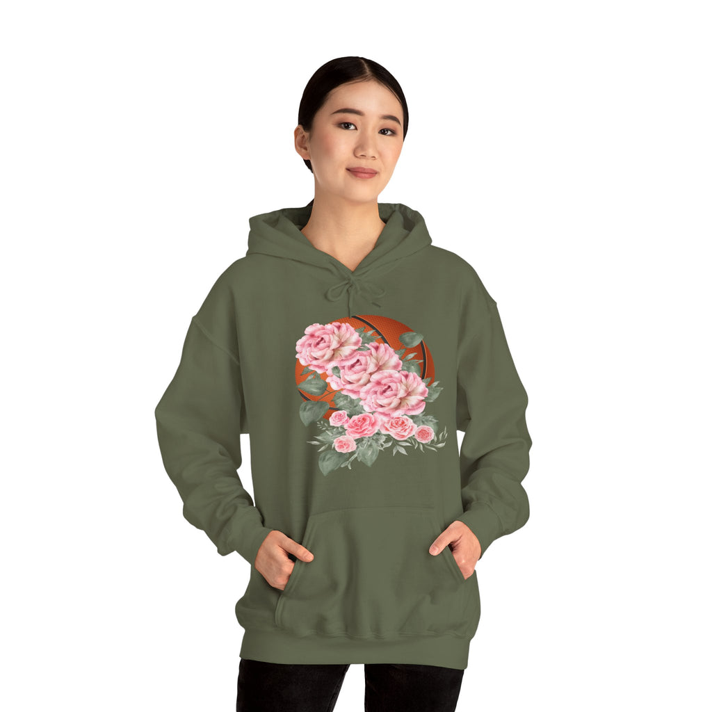 Basketball Floral Vintage Unisex Cozy Hooded Sweatshirt, Gift for Basketball Lovers