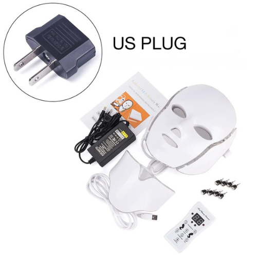 Anti-Aging LED Facial Mask with Neck LED Light, Photon Mask, Skin Rejuvenation, Face Lifting Firm, Massager, Anti Acne, Beauty Device