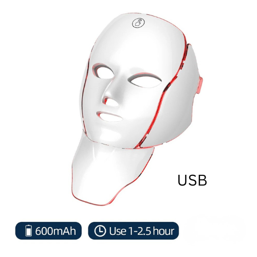 Anti-Aging LED Facial Mask with Neck LED Light, Photon Mask, Skin Rejuvenation, Face Lifting Firm, Massager, Anti Acne, Beauty Device