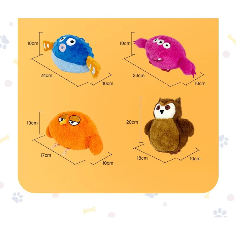 Intelligent Automatic Rolling Ball Sound Emitting Eco-Friendly Plush Bouncing Dog Plush Toy