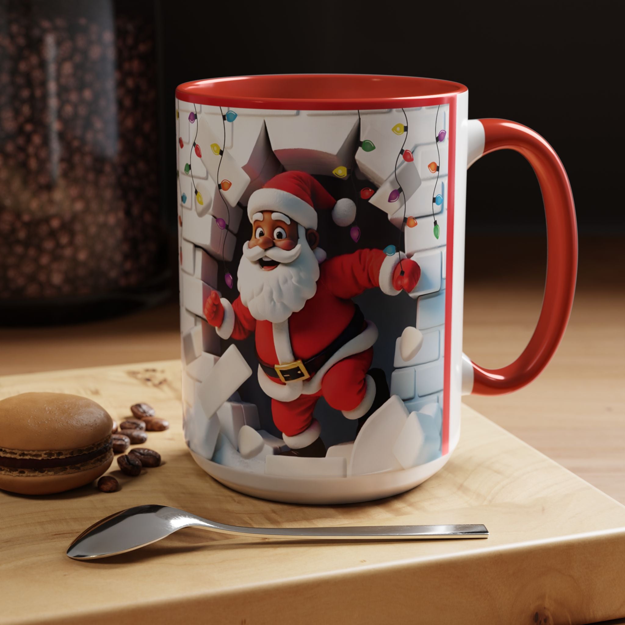 Christmas Santa Coffee Mug — Festive Holiday Accent Mug (15 oz)