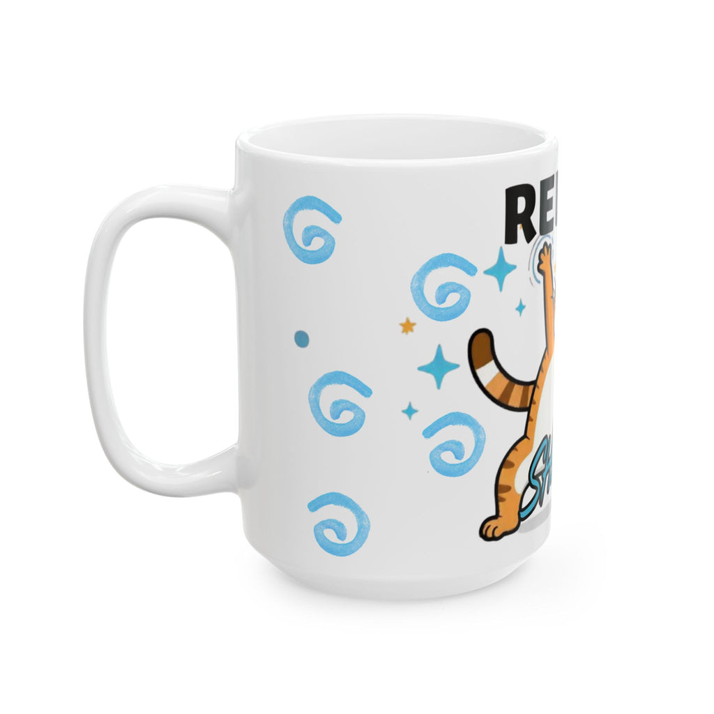 Relax and Let That Shit Go Cat Mug - Funny Ceramic Coffee Cup for Cat Lovers