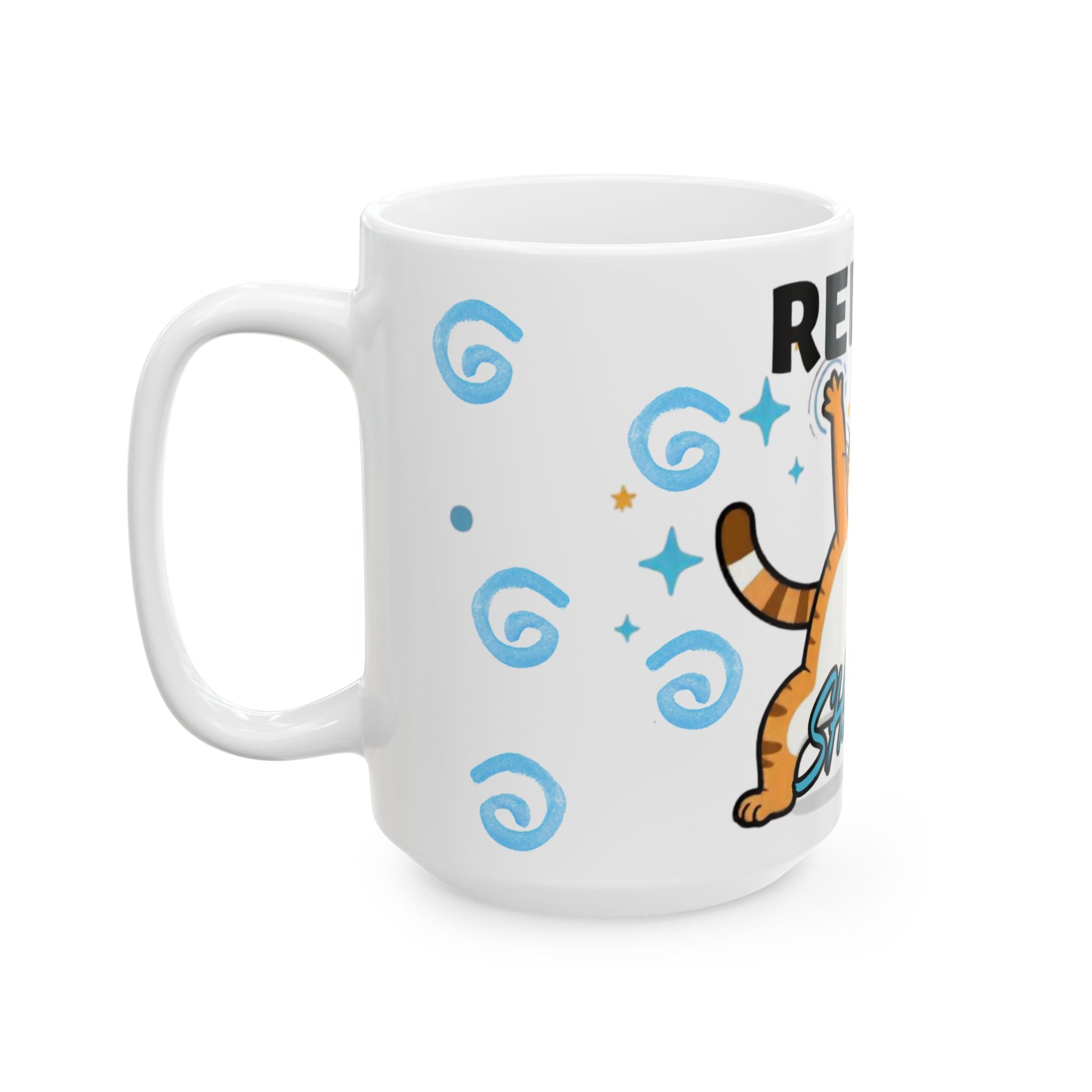 Relax and Let That Shit Go Cat Mug - Funny Ceramic Coffee Cup for Cat Lovers