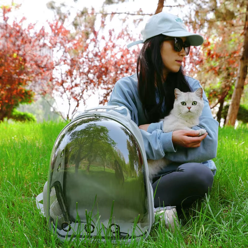 Clear View Pet Carrier Backpack - Airline Approved Soft-Sided Pet Travel Bag, Lightweight Cat Kennel for Car/Plane