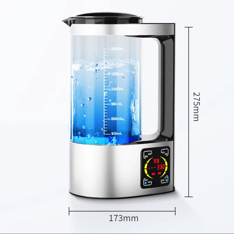 2L Glass Household SPE PEM Hydrogen Generator Water Kettle Pot Electric Portable Hydrogen Water Jug Pitcher