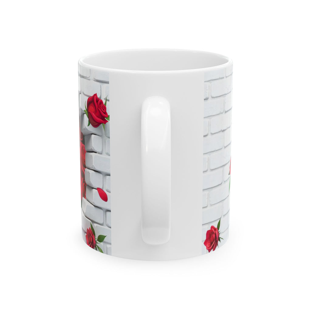 Romantic Rose Ceramic Mug, Floral Coffee Cup, Gift for Her, Home Decor, Valentine's Day, Mother's Day, Tea Lover's Mug
