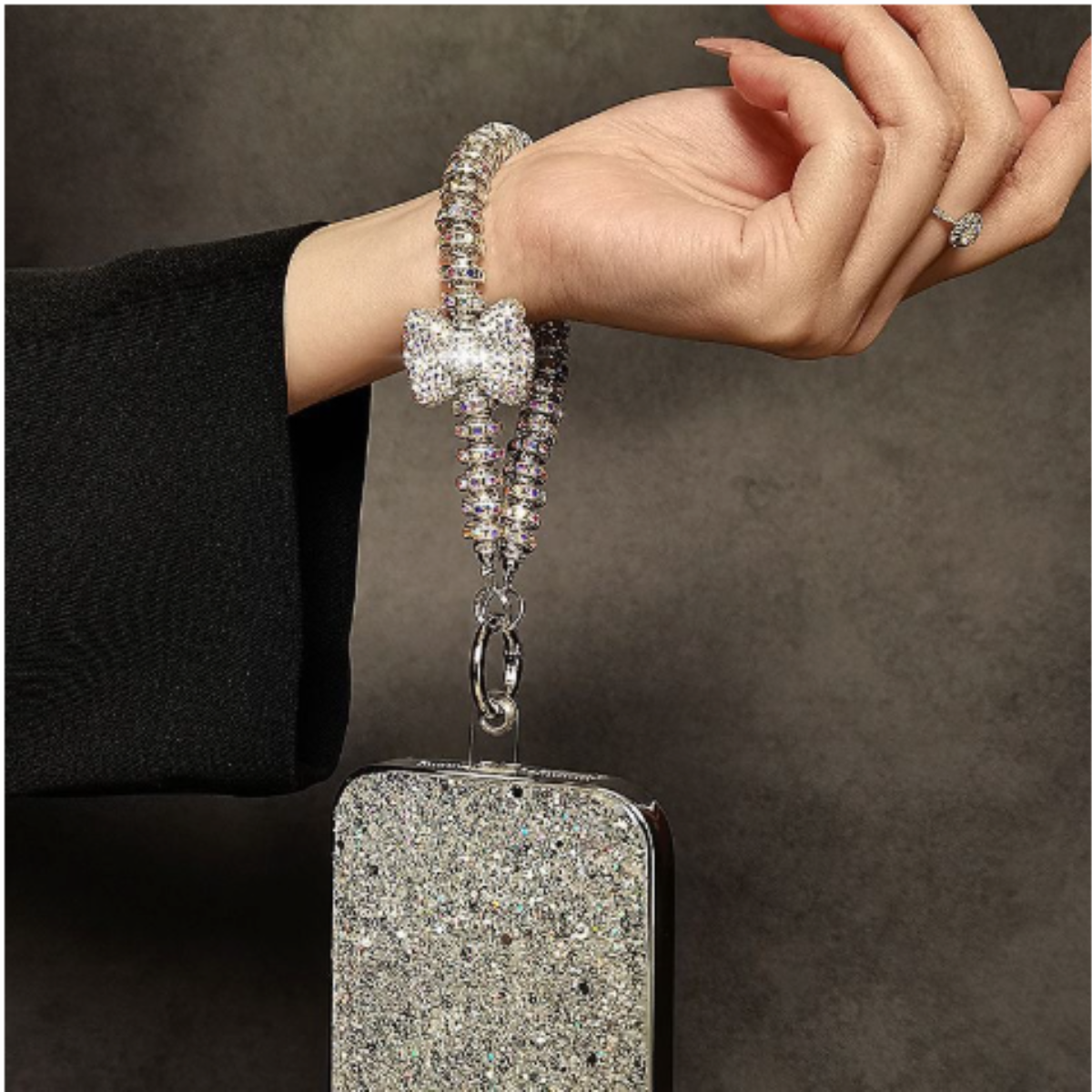 Boss Girl, Blingy, Pearl & Rhinestone Mobile Phone Case, with Chain Strap, Charms