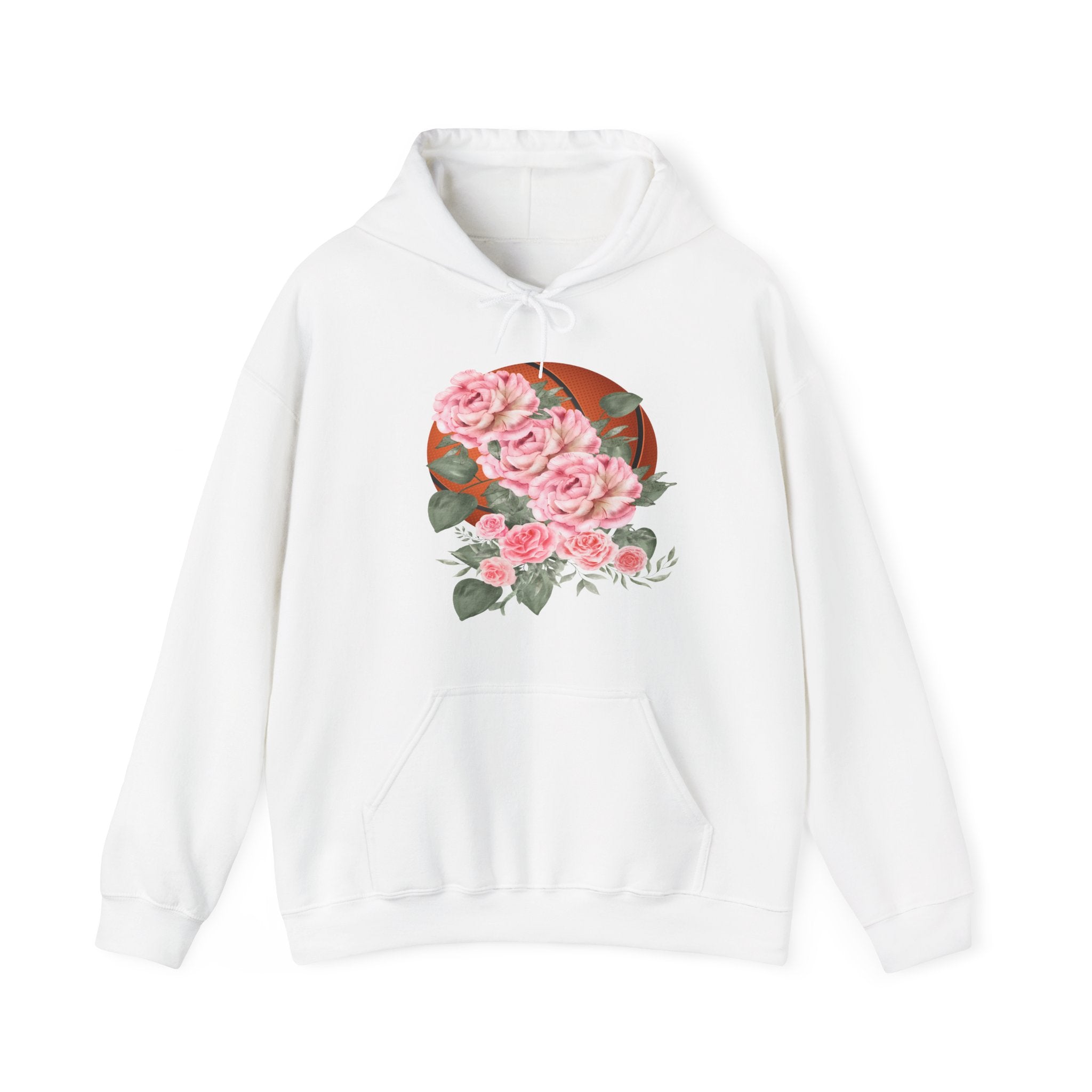 Basketball Floral Vintage Unisex Cozy Hooded Sweatshirt, Gift for Basketball Lovers