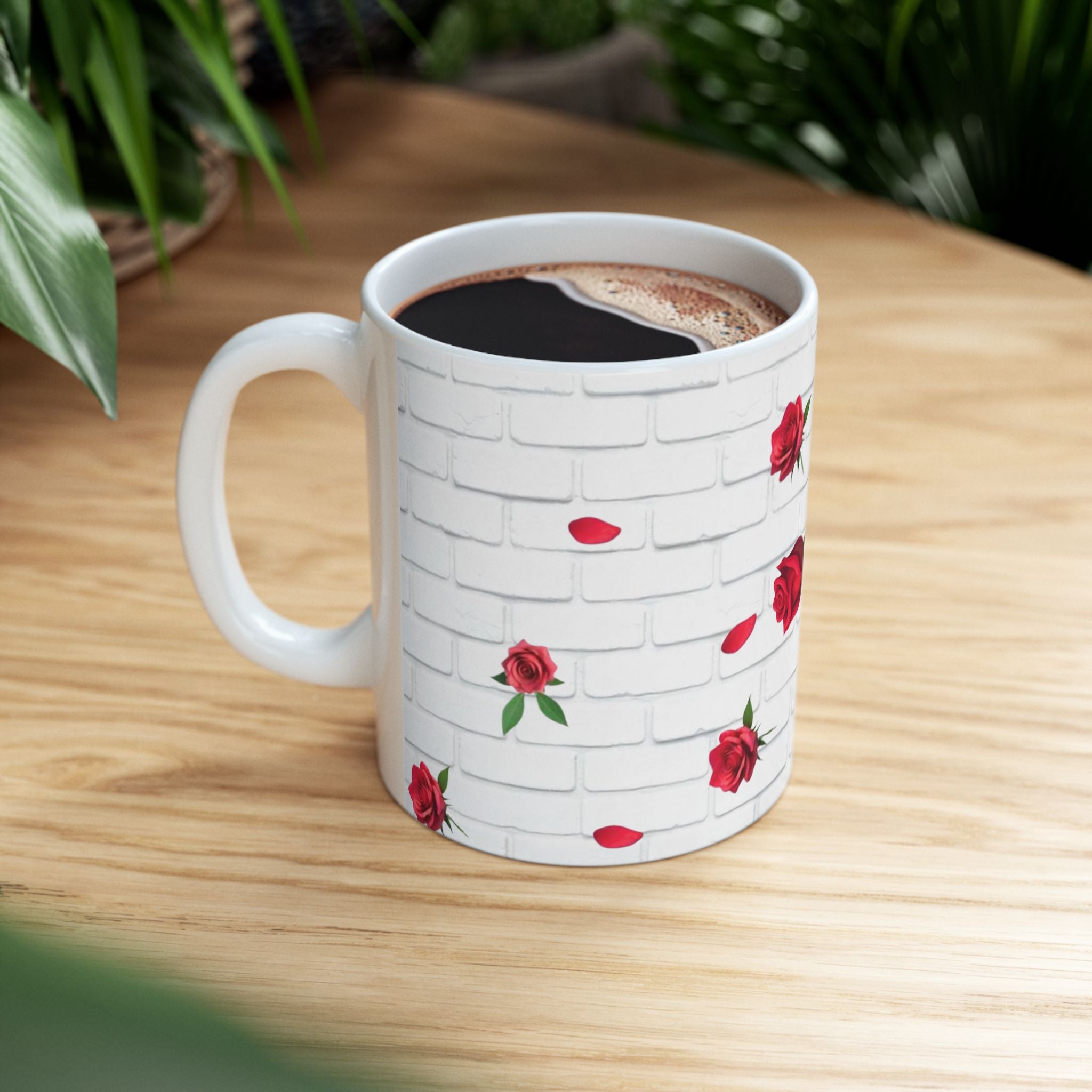 Romantic Rose Ceramic Mug, Floral Coffee Cup, Gift for Her, Home Decor, Valentine's Day, Mother's Day, Tea Lover's Mug