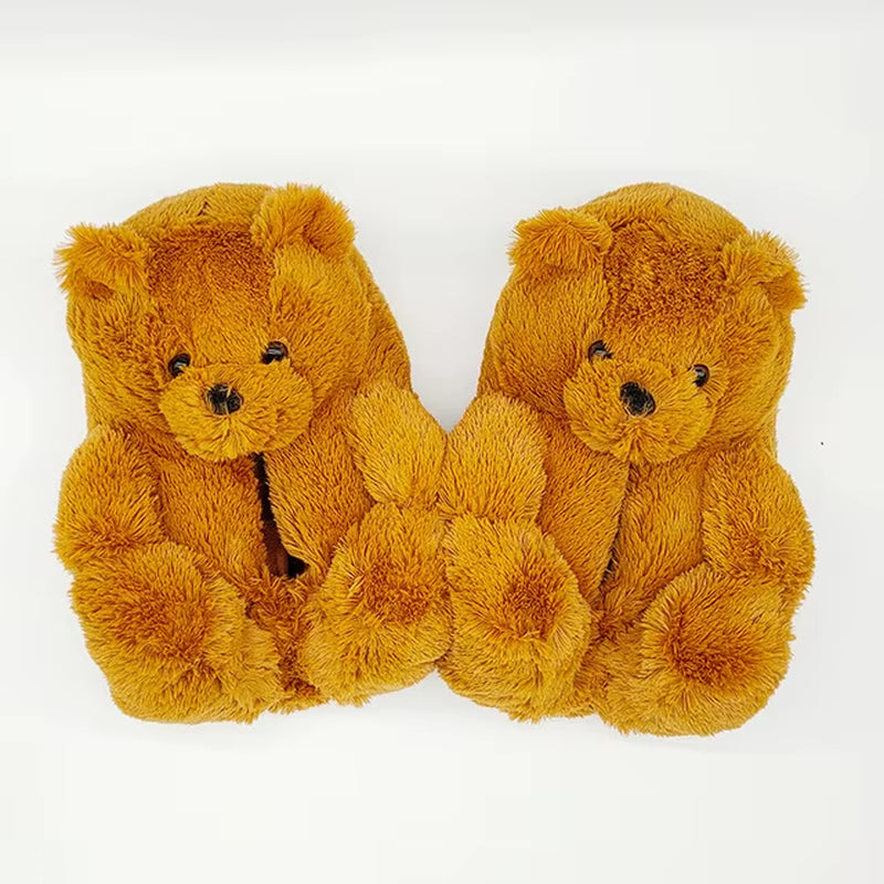 Teddy Bear Cozy Slippers for Indoor Warm Cotton Slippers, Available for Adults Sizes, One Size Fits All - (US Sizes 5-11 )