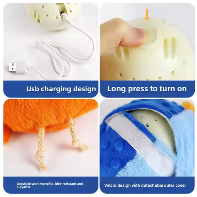 Intelligent Automatic Rolling Ball Sound Emitting Eco-Friendly Plush Bouncing Dog Plush Toy